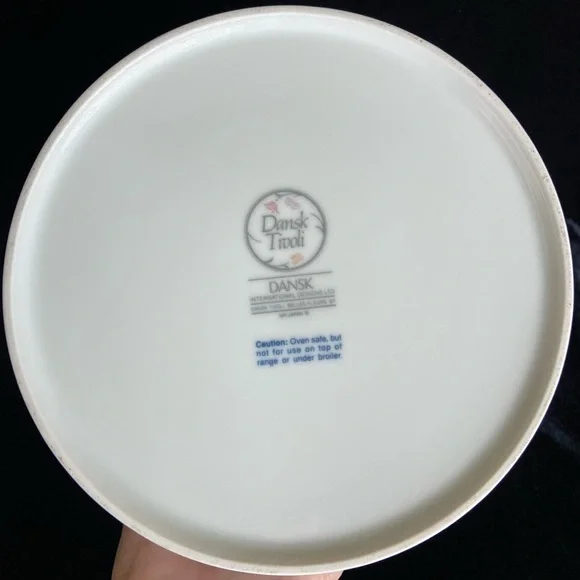 DANSK Tivoli Belles Fleurs Grey Round Soufflé Casserole Baking Dish EXCELLENT - Picture 5 of 7